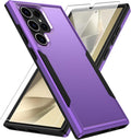 Entronix Bundle Compatible with Galaxy S24 Ultra - Soft-Touch Dual-Layer Case & 1 Clear Screen Protector