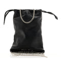 Nappa Starlight Crystal Fringe Trick Pouch On Strap Black