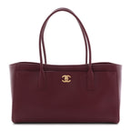 Calfskin Archetype Small Shopping Tote Dark Burgundy