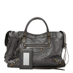 Pearlescent Goatskin Classic Gold Hardware City Bronze