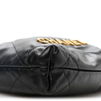 Shiny Calfskin Quilted Mini Chanel 22 Black