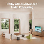 500W 7.1 Channel Dolby Atmos Soundbar Home Theater System with Wireless Subwoofer and Four Surround Speakers, App-Controlled - D80 Boom