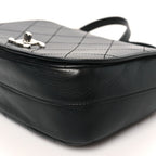 Calfskin Stitched Small Ring My Bag Flap Crossbody Bag Black