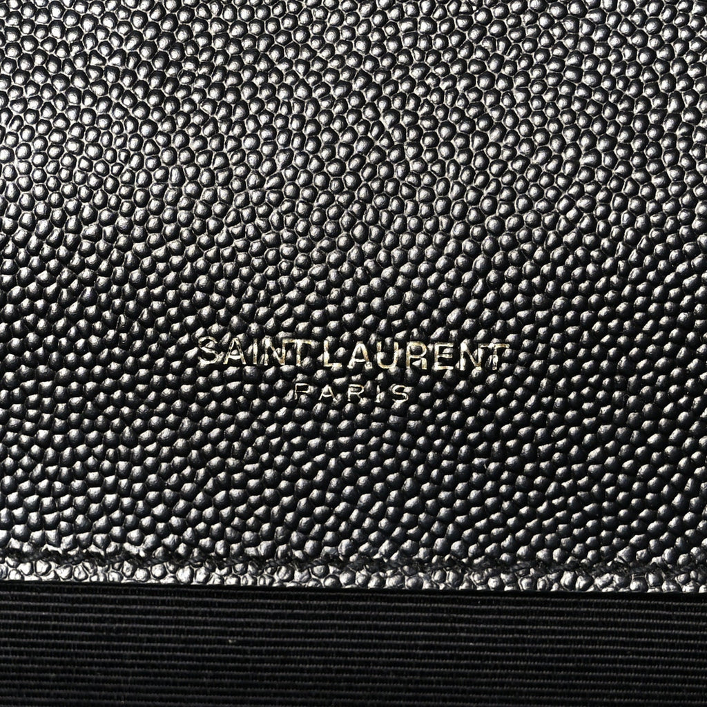 Grain De Poudre Textured Mixed Matelasse Triquilt Medium Monogram Satchel Black