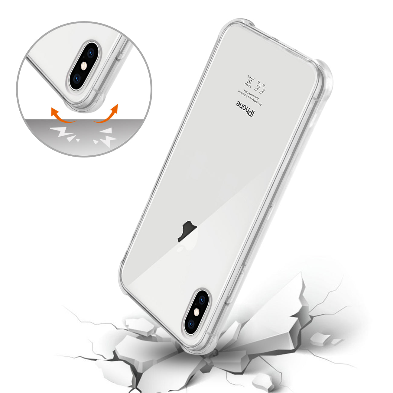 Iphone Xs Max Clear Bumper Case With Air Cushion Protection In Clear