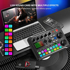Digital Audio USB External Sound Card and Microphone Personal Entertainment Headset Live Stream For Pc; Live Stream; and Karaoke