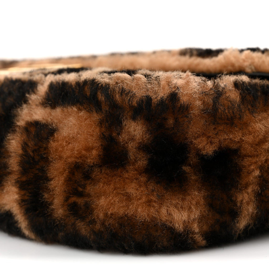 Shearling Vitello Dolce Macro FF 1974 Baguette Tobacco Black