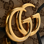 Monogram Matelasse Diagonal Small GG Marmont Shoulder Bag Beige Black