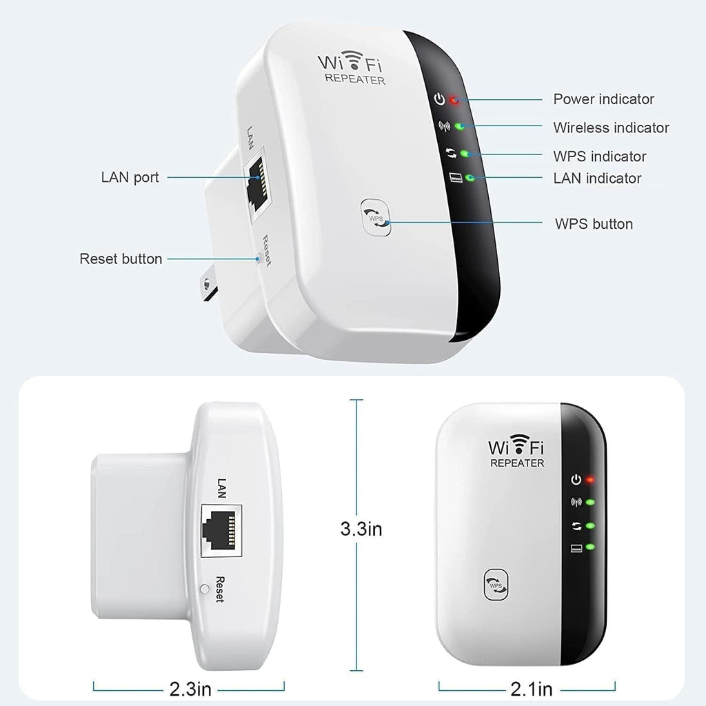 WiFi Extender, WiFi Signal Booster Up to 5800sq.ft and 58 Devices, WiFi Range Extender, Wireless Internet Repeater, Long Range Amplifier with Ethernet Port,1-Key Setup, Access Point, Alexa Compatible