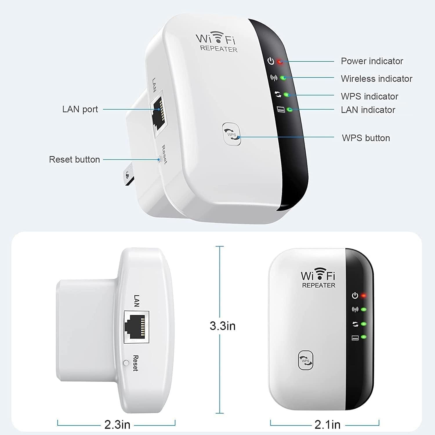 WiFi Extender, WiFi Signal Booster Up to 5800sq.ft and 58 Devices, WiFi Range Extender, Wireless Internet Repeater, Long Range Amplifier with Ethernet Port,1-Key Setup, Access Point, Alexa Compatible