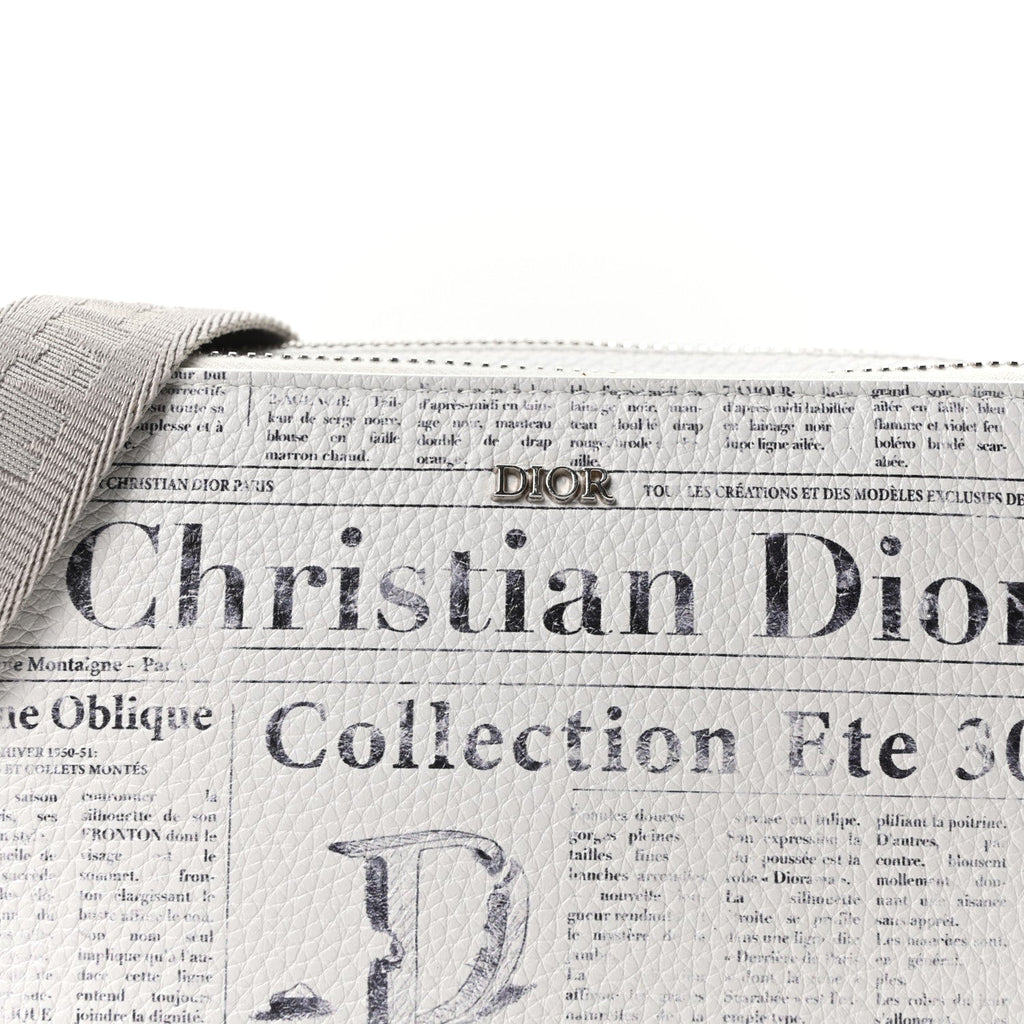 X DANIEL ARSHAM Grained Calfskin Newspaper Messenger White