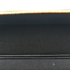 Suede Calfskin Shiny Lambskin Quilted Top Handle Slim Vanity Case With Chain Beige Black