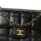 Lambskin Quilted Mini Chocolate Bar Flap Black