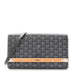 Goyardine Monte Carlo Bois Clutch With Strap Gray