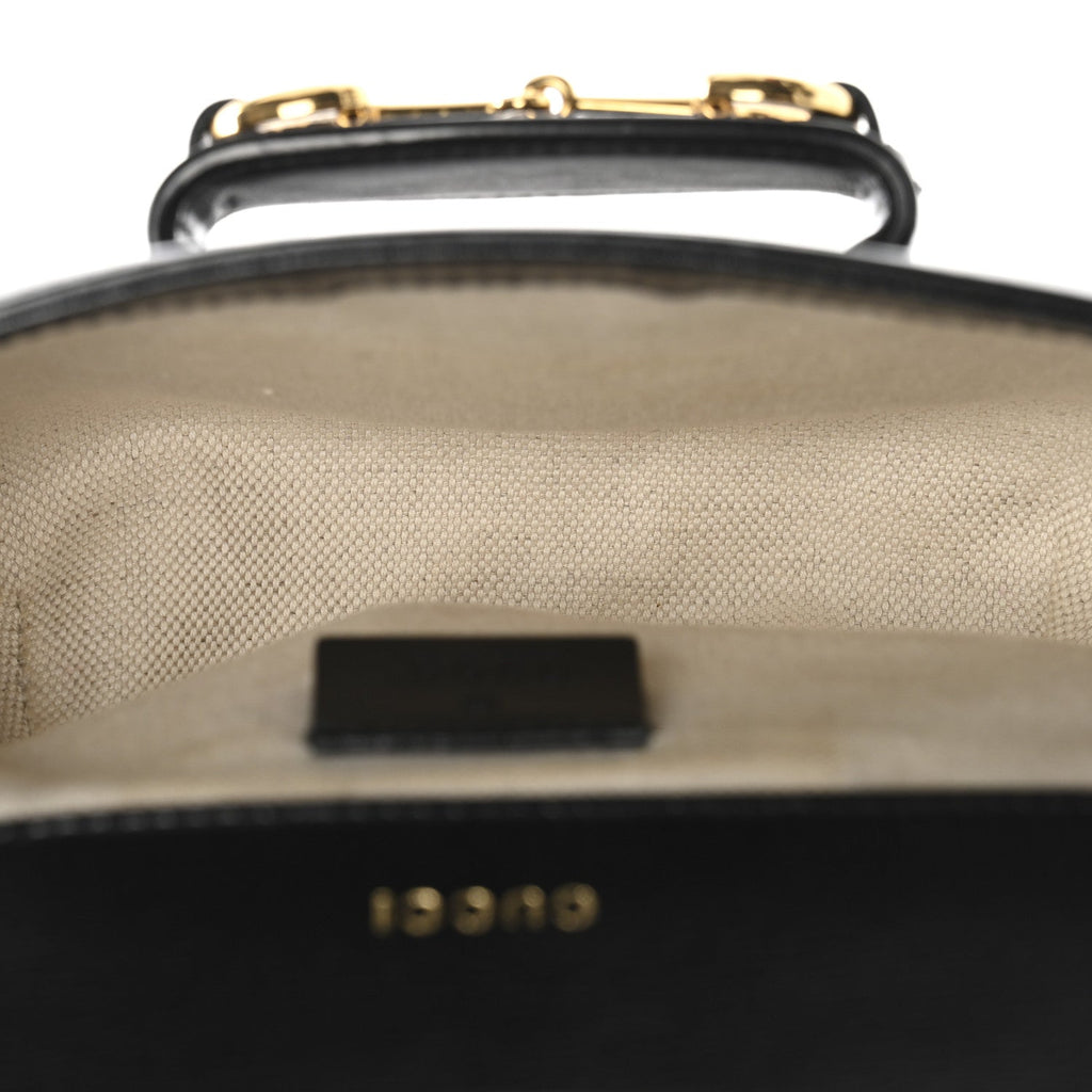 Azalea Calfskin Web Mini Horsebit 1955 Shoulder Bag Black