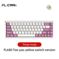 Three-Mode Mechanical Keyboard 68 Keys RGB Hot-Swappable 2.4G Wireless Bluetooth Wired Win/Mac/iPad - G Yellow switch