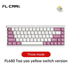 Three-Mode Mechanical Keyboard 68 Keys RGB Hot-Swappable 2.4G Wireless Bluetooth Wired Win/Mac/iPad - G Yellow switch