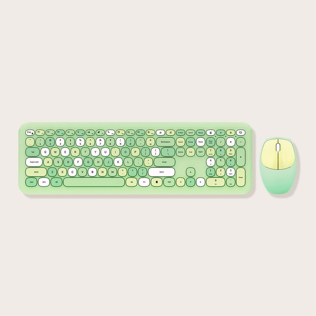 SAHARA - Wireless Keyboard and Mouse Combo with Lime Green Flush Keys