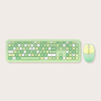 SAHARA - Wireless Keyboard and Mouse Combo with Lime Green Flush Keys