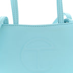 Vegan Leather Small Shopping Bag Pool Blue