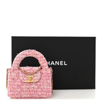 Tweed Quilted Mini Nano Kelly Shopper Pink