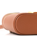 Grained Calfskin Low Key Vanity Pouch Cognac