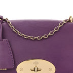 Small Classic Grain Calfskin Small Lily Flap Heather
