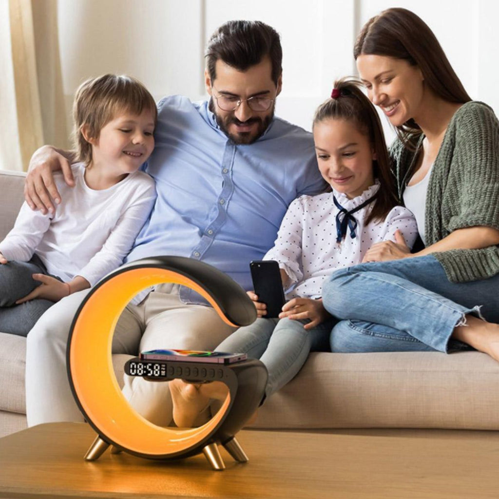 Light Wireless Charger And Speaker With Clock