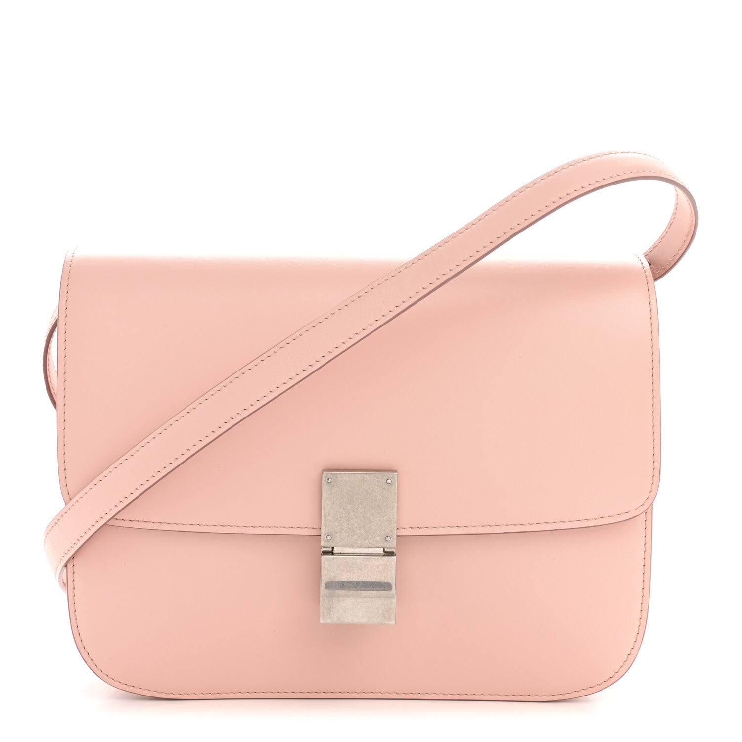 Smooth Calfskin Medium Classic Box Flap Bag Pink