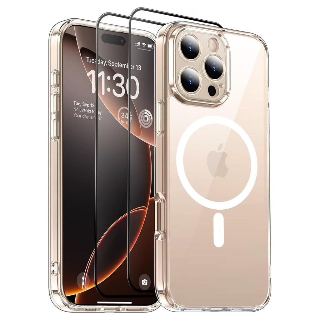 Entronix Bundle Compatible with iPhone 16 Pro Max - [Magnetic] Clear Case & 2 Clear Screen Protectors