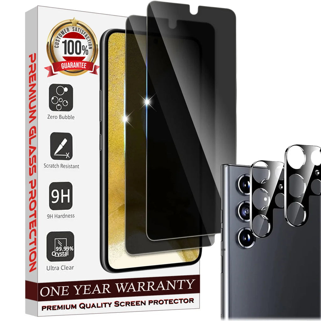 Entronix Anti-Spy Privacy Screen Protector & Camera Lens Protector Compatible with Galaxy S25 Ultra - 4 Piece Combo