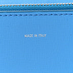Saffiano Striped Mini Diag Binder Clip Bag Blue