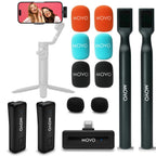 Movo Wireless Mini DI Duo Dual Lav Mic with Handle