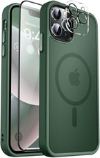 Entronix Bundle Compatible with iPhone 14 Pro - [Magnetic] Translucent Matte Case, 1 Screen Protector & 1 Camera Lens Protector