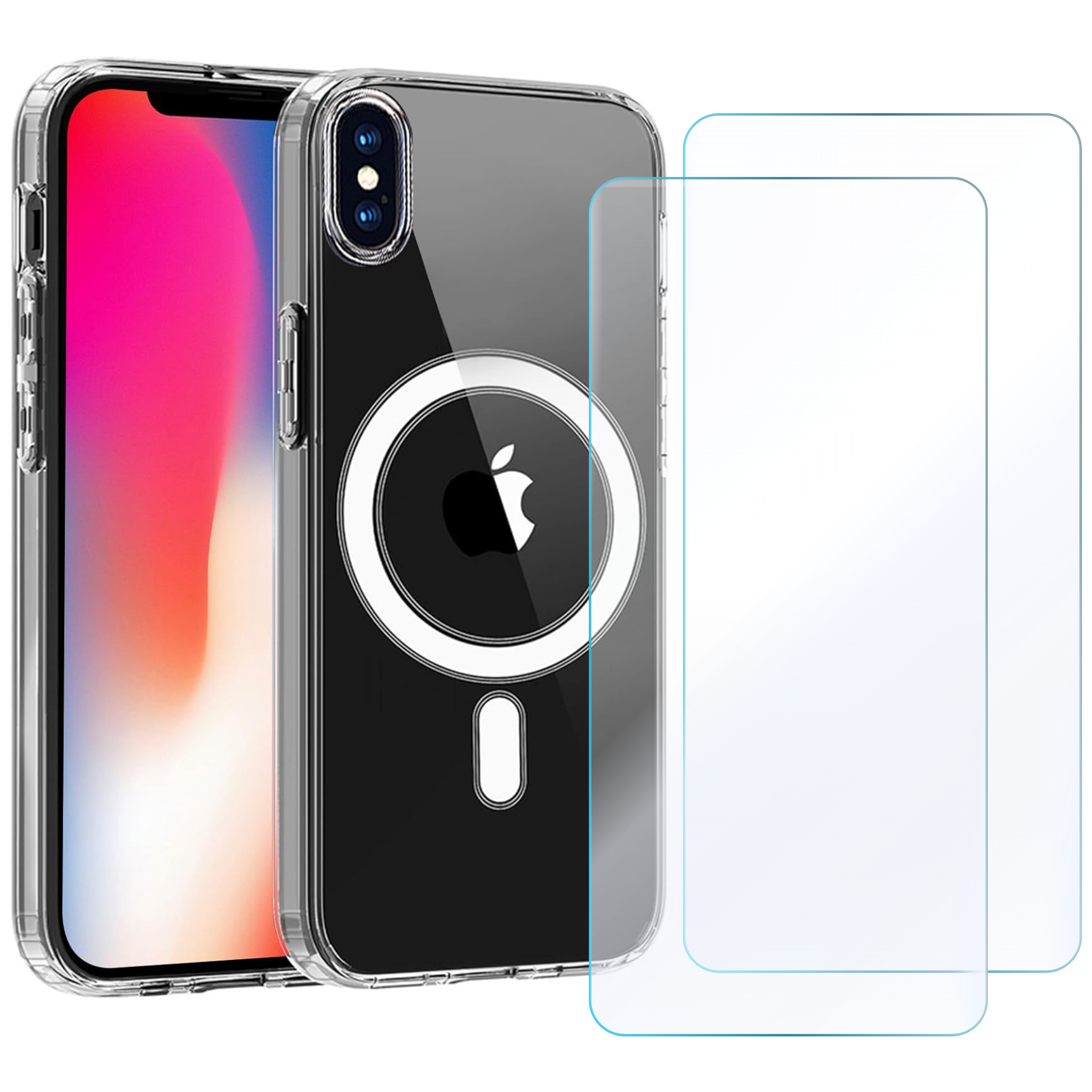 Entronix Bundle Compatible with iPhone XS Max - [Magnetic] Clear Case & 2 Clear Screen Protectors