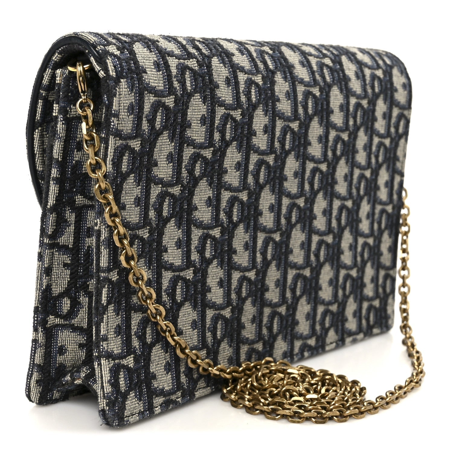 Oblique Saddle Chain Pouch Blue