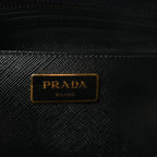 Saffiano Lux Large Galleria Double Zip Tote Black