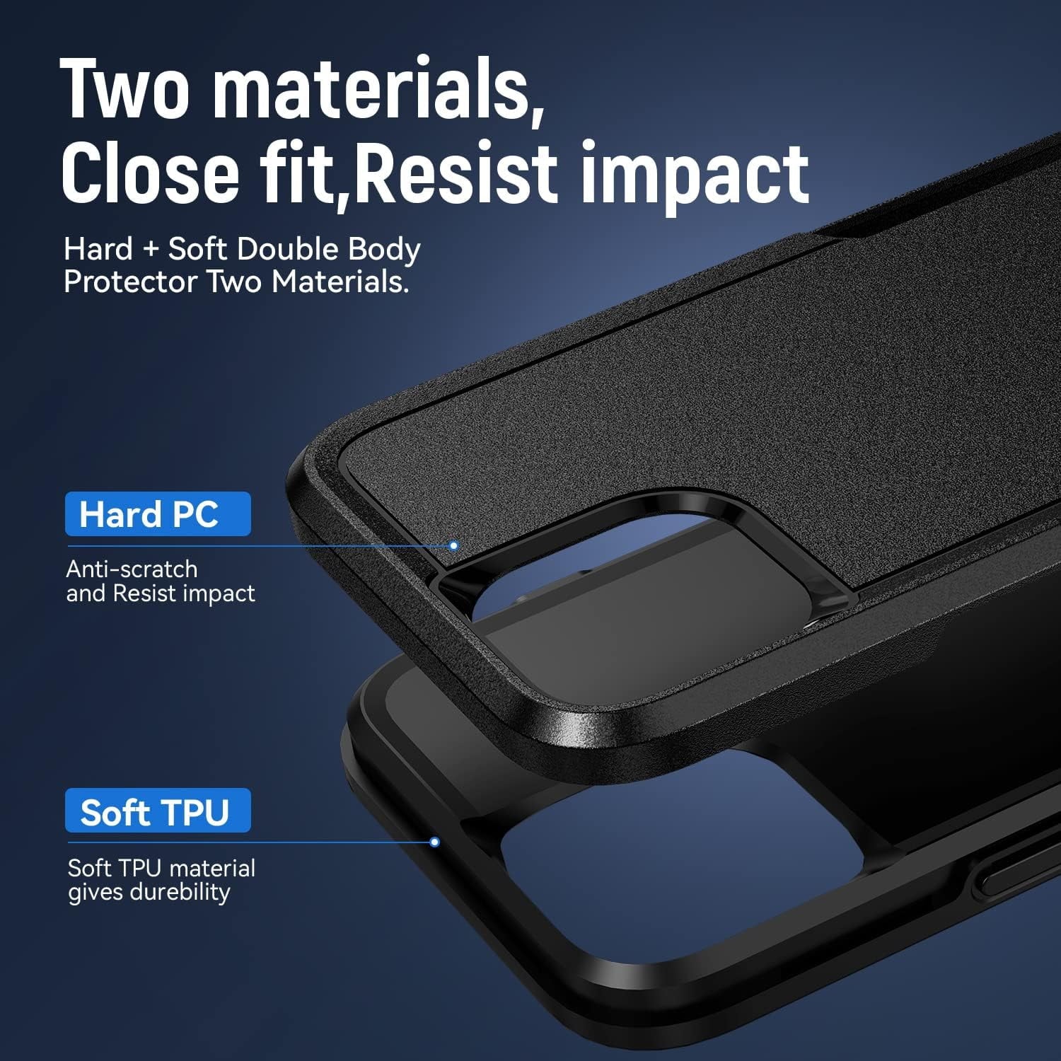 Entronix Bundle Compatible with iPhone 13 Pro - Soft-Touch Dual-Layer Case & 1 Clear Screen Protector