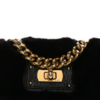 Faux Fur Clutch Black