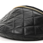Lambskin Pearl Quilted CC Belt Bag Black