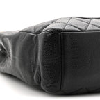 Caviar Quilted Petit Shopping Tote PST Black