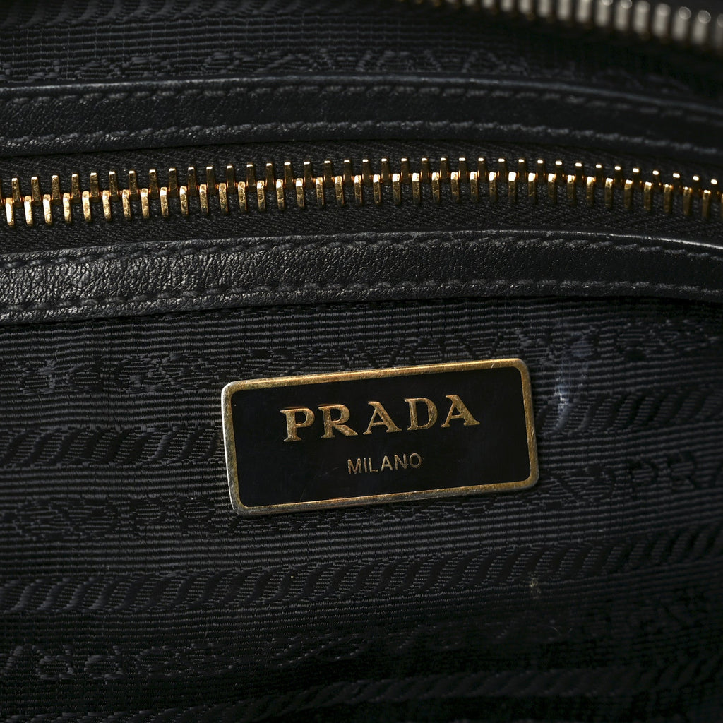 Glace Calfskin Embossed Logo Crossbody Black