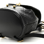 Lambskin Quilted Logo Mini Backpack Black