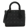 Ultra Matte Calfskin Cannage Medium Lady Dior Black