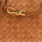 Suede Intrecciato Small Andiamo Shoulder Bag Amber