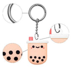 SAHARA - Boba Drink Hang Case for Apple AirTag - Pink And Black