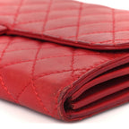 Lambskin Quilted Chain Clutch Flap Red
