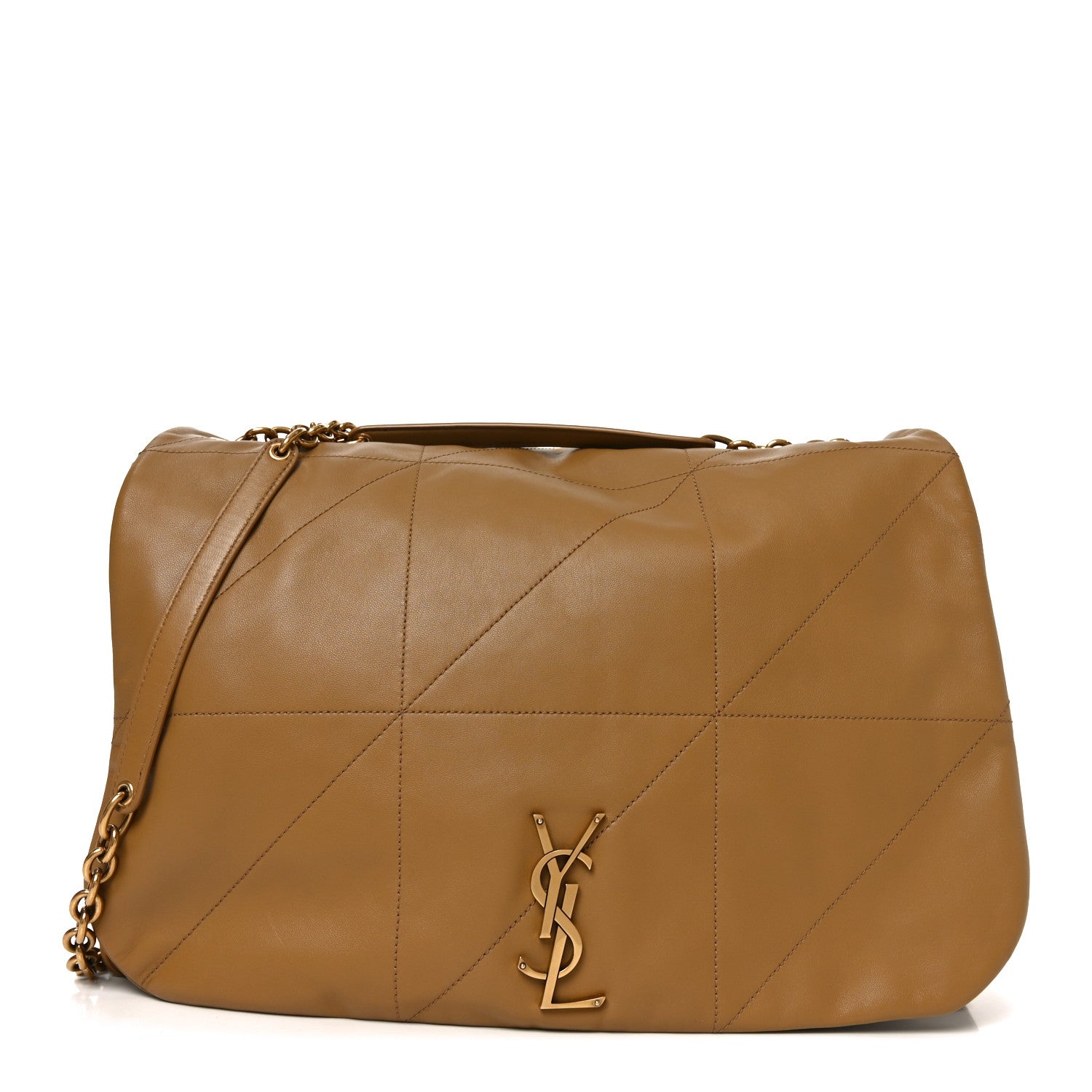 Lambskin Matelasse Monogram Large Jamie 4.3 Tabac Brown