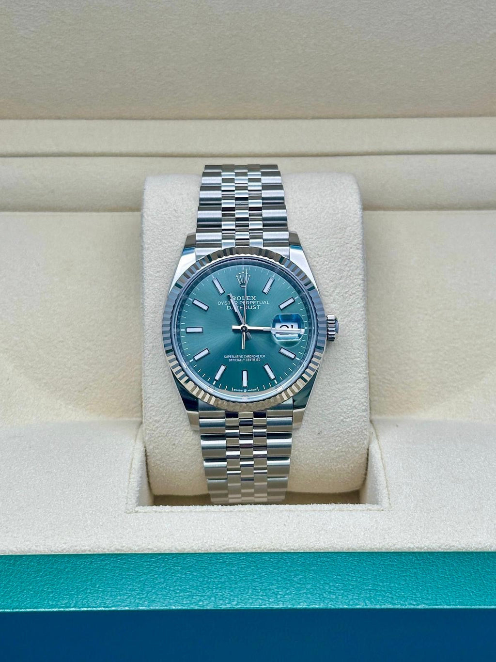 Rolex White Rolesor Datejust 36  - Mint Green Index Dial - Jubilee Bracelet - 126234