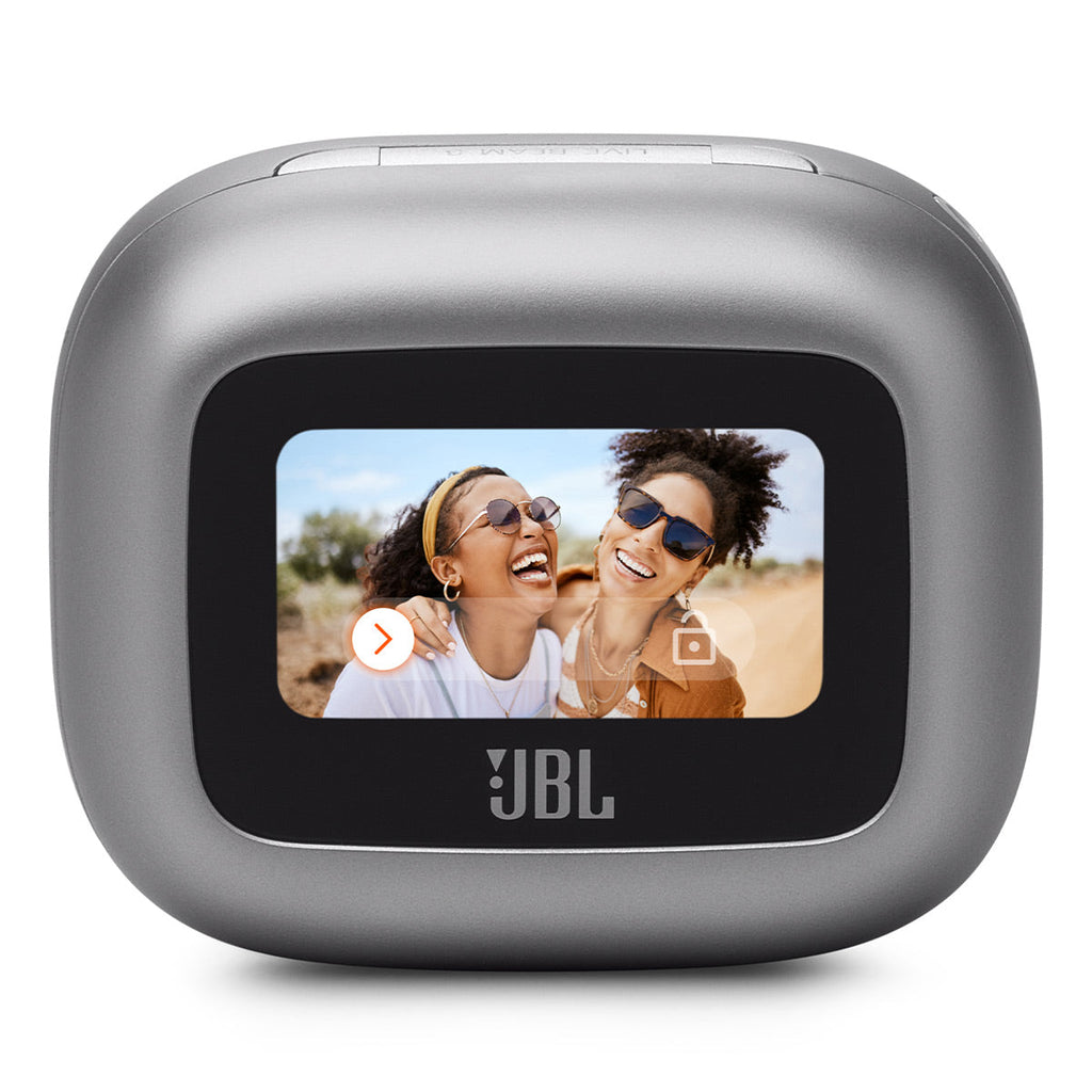 JBL Live Beam 3 True Wireless Noise Cancelling Earbud Bundle with gSport Case (Silver)